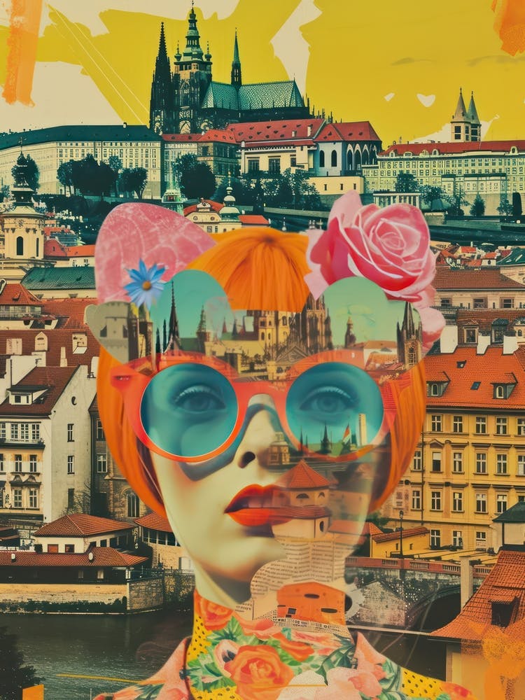 Prague   Retro Collage Style 4
