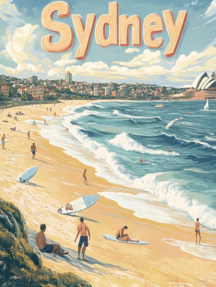 Aihrgdesign A Classic 1960s Travel Poster For Sydney 2