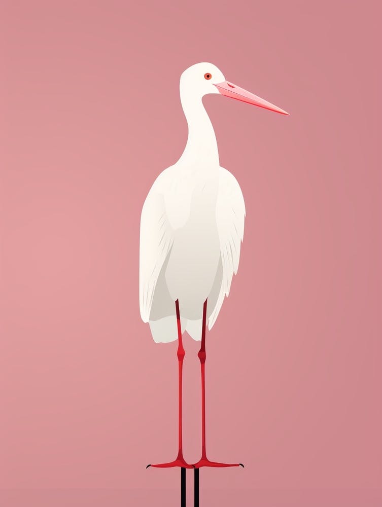 Minimalist Stork 2 Illustration
