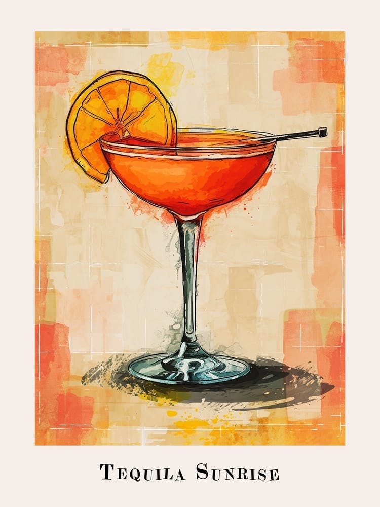 Tequila Sunrise Tile Poster