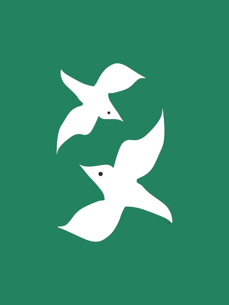 Love Birds in Green