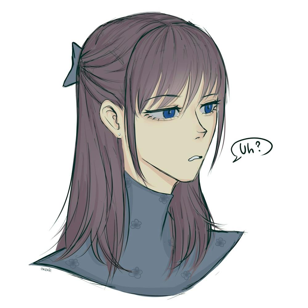 Anime-Mädchen mit blauen Augen