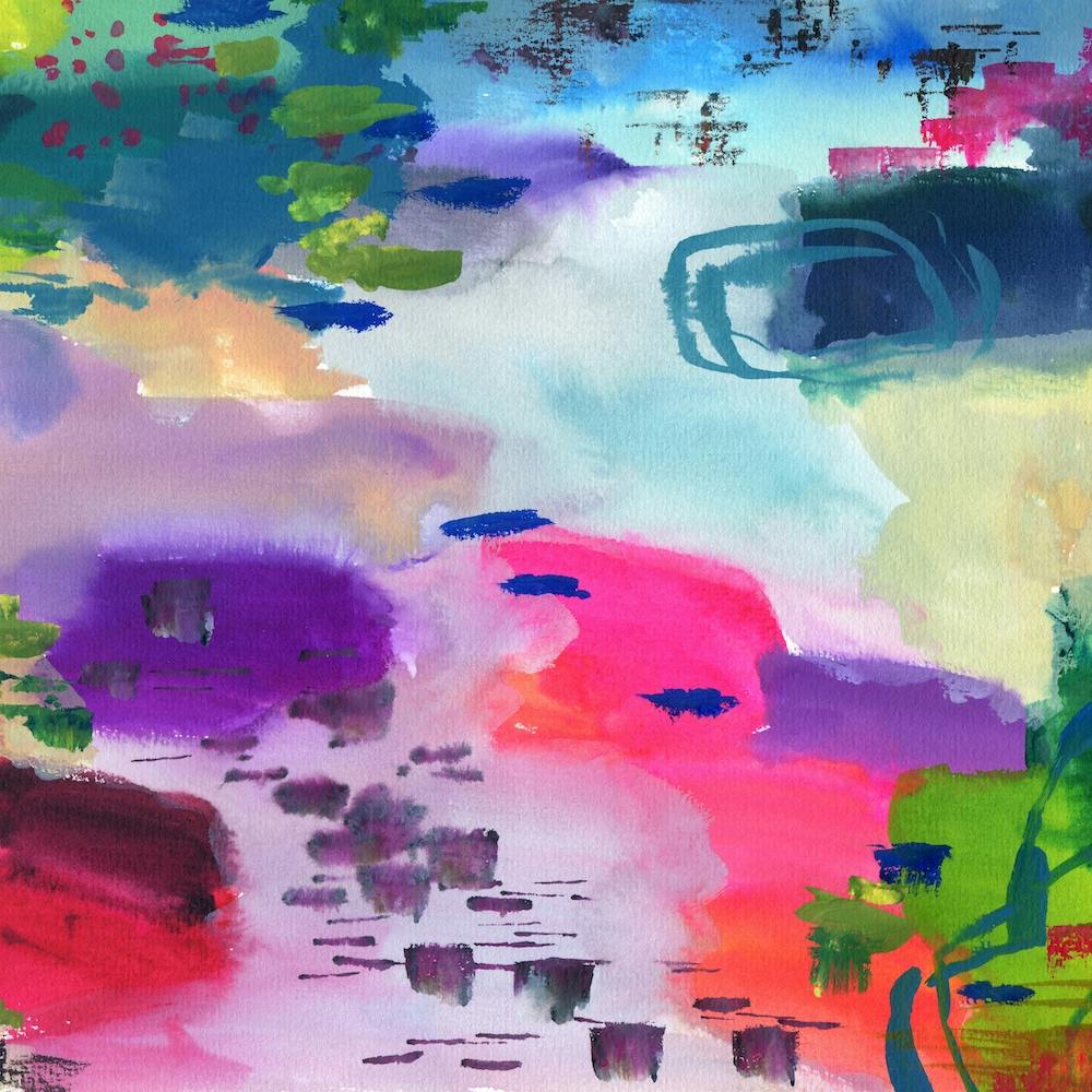 Abstract Painting with Pink 1