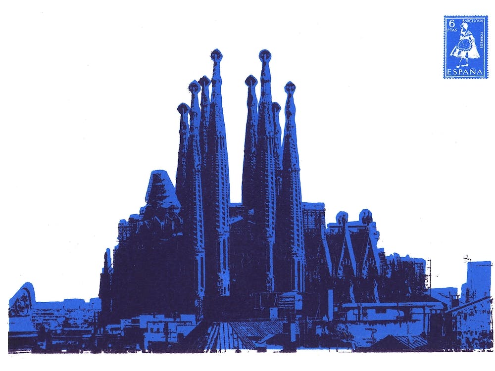 Barcelona Screen Print Blue