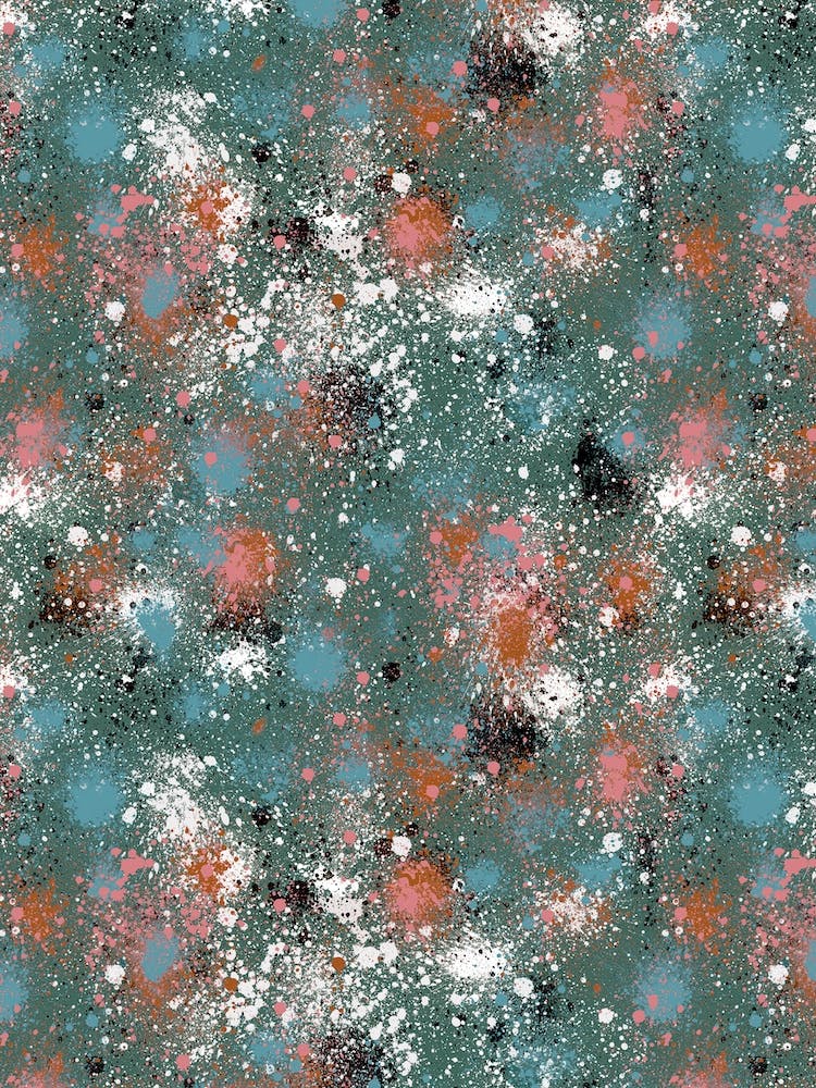 Ink Splatter Dust Multi Green