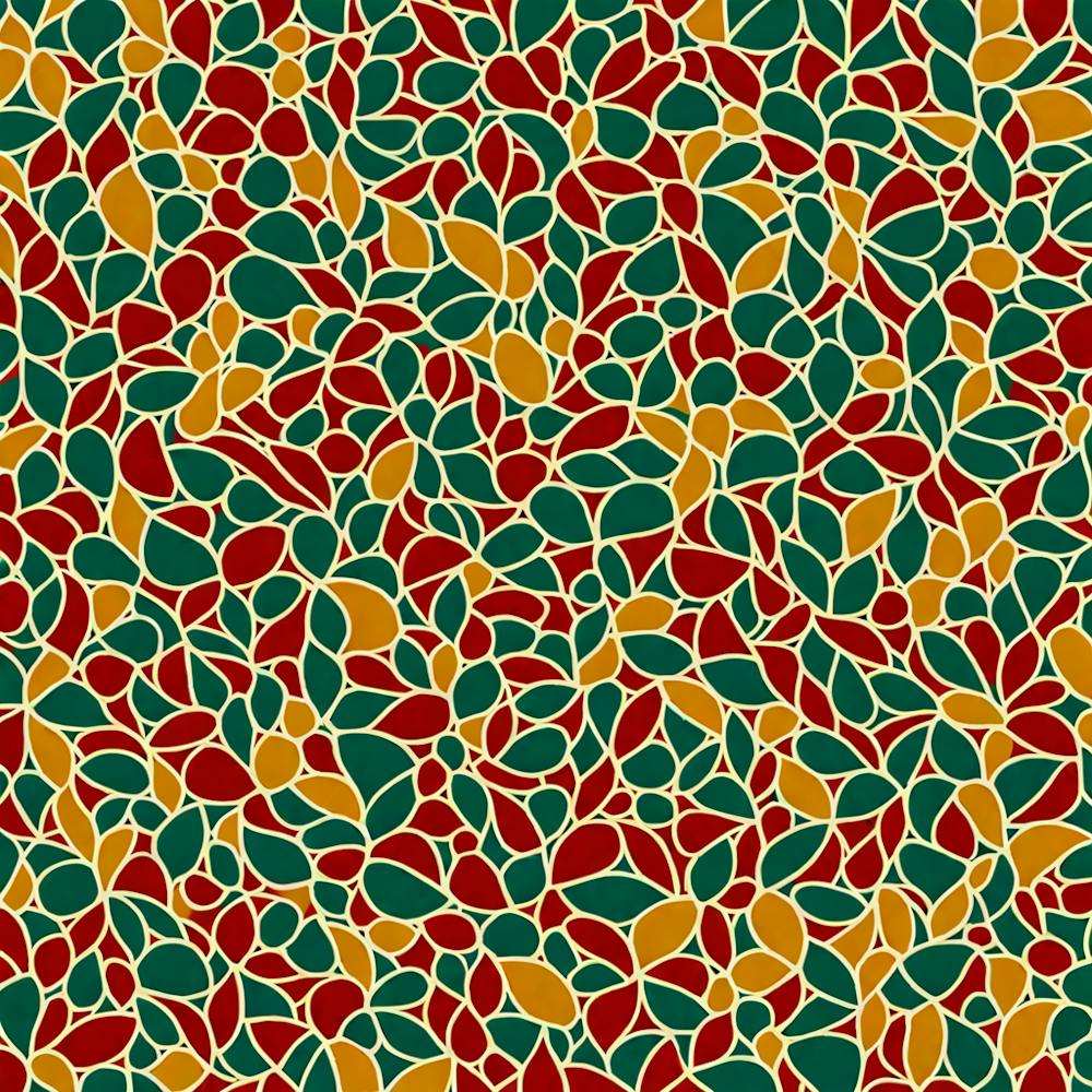 Mosaic Pattern, A Pattern Featuring Abstract Shapes And Mustard Rustic Green, yellow And Red Colors, 120