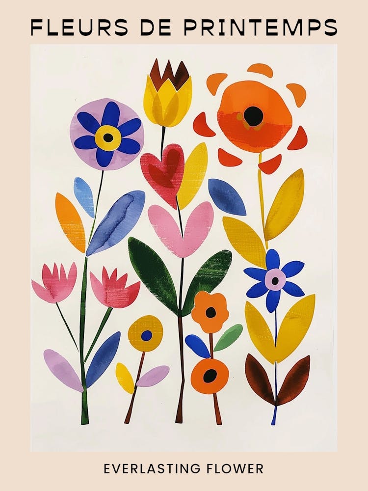 Spring Floral French Poster  Everlasting Flower 1
