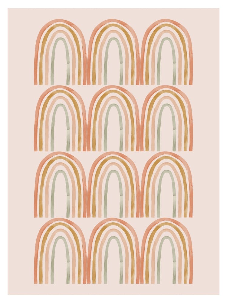 Multiple Watercolor Pastel Boho Rainbows