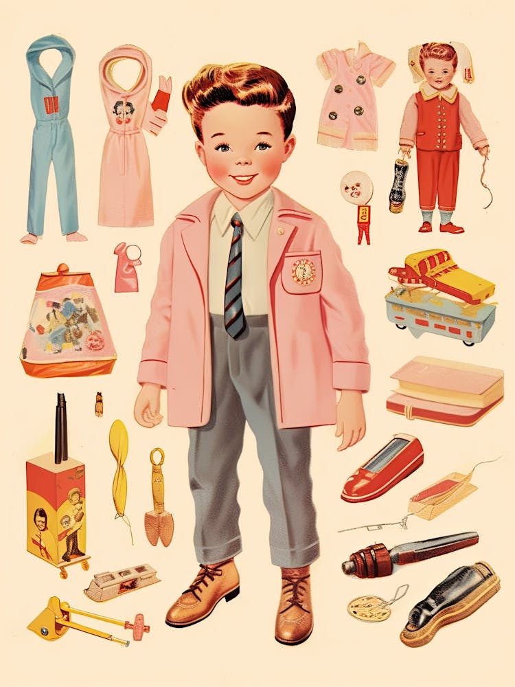 Vintage Paper Doll Boy Kitsch 8