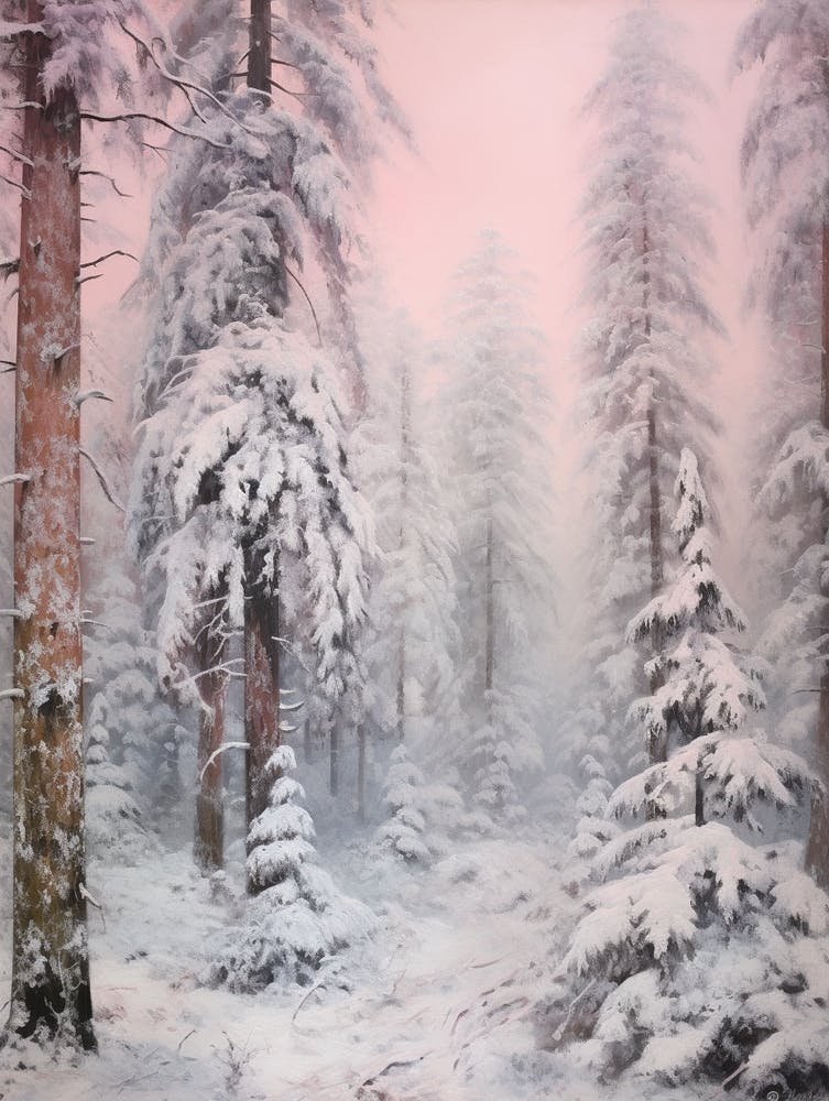 Dreamy Winter Painting Sequoia National Park United States 1