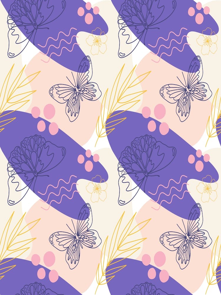 Seamless Pattern - Veronica blue flower