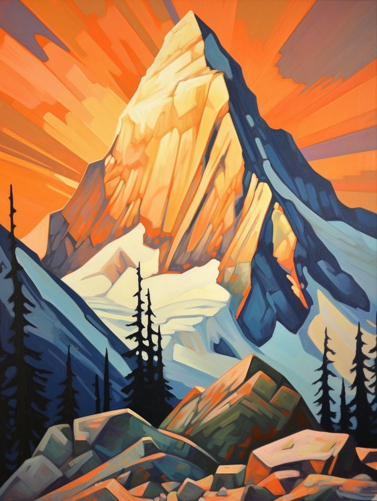 Mount Assiniboine Canada Mountain Painting