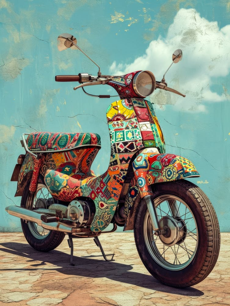 Vintage Colorful Scooter 33