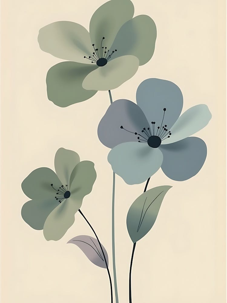 Tranquil Nature-Inspired Floral Painting