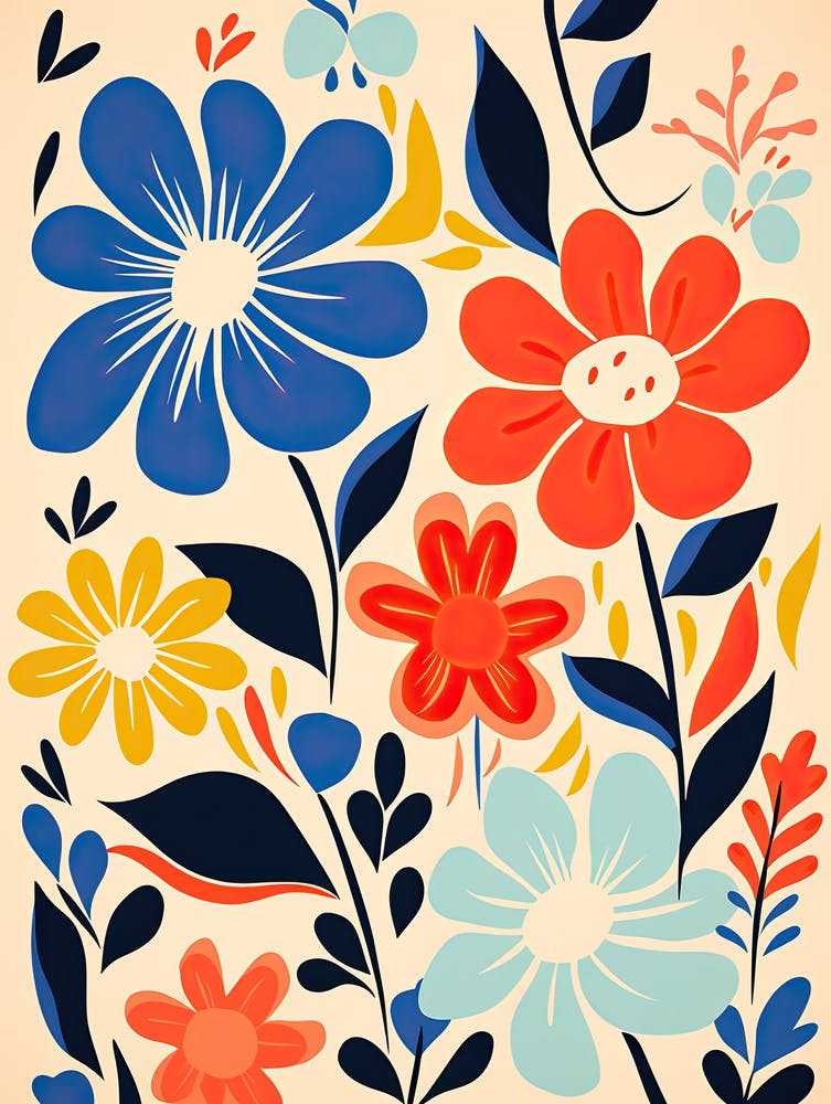 Chromatic Petals; Matisse Style