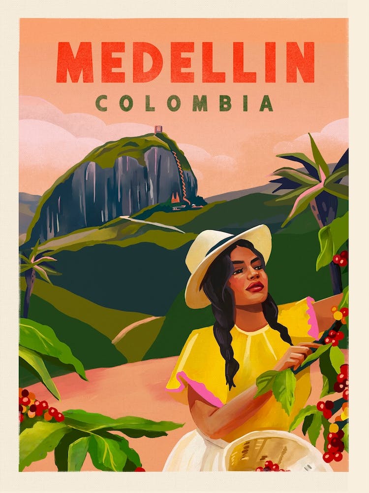 Travel Poster Medellin Colombia