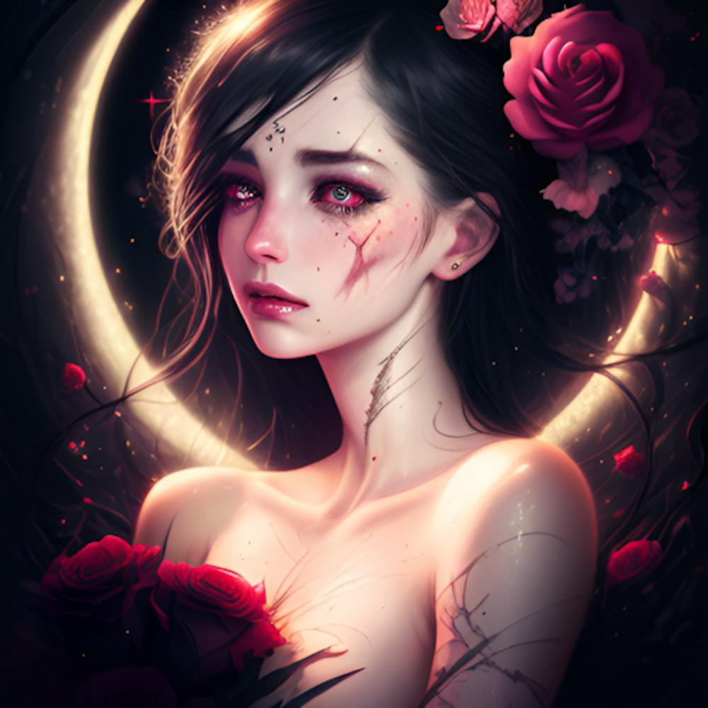 Mädchen mit Rosen
