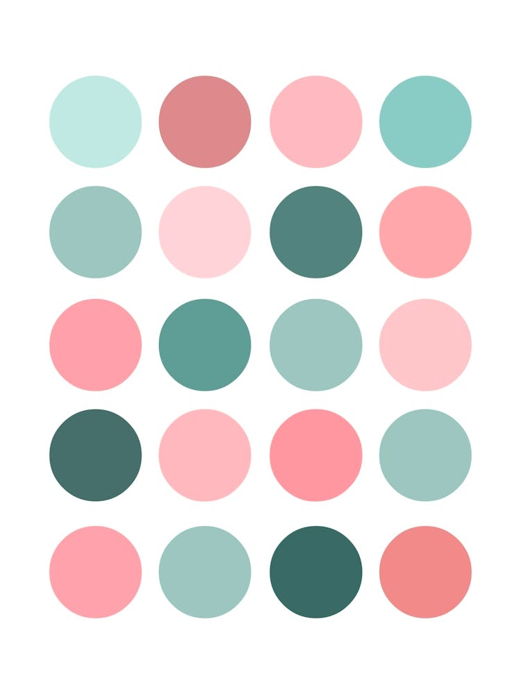 Green and Pink Circle Dots Pattern