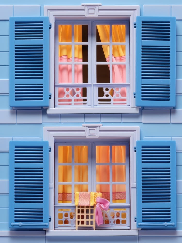 Window With Blue Shutters