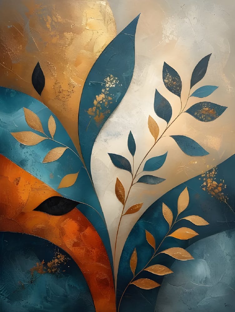 Abstract Leaves Canvas Print 5