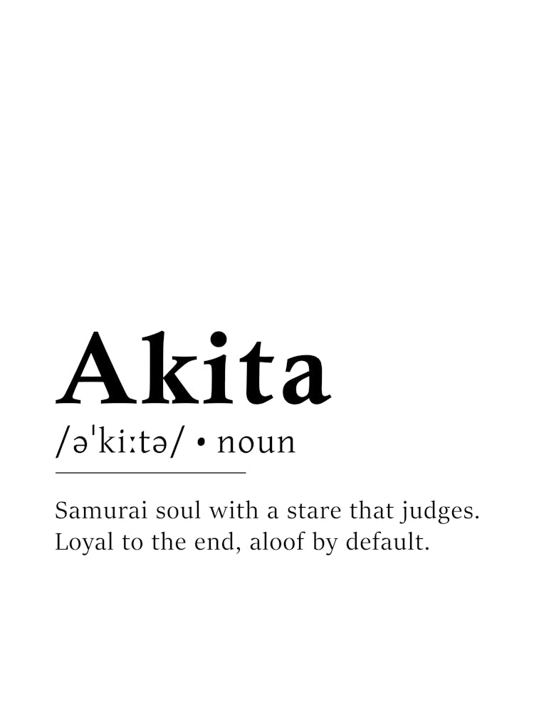Akita Definition Poster - Dictionary 1