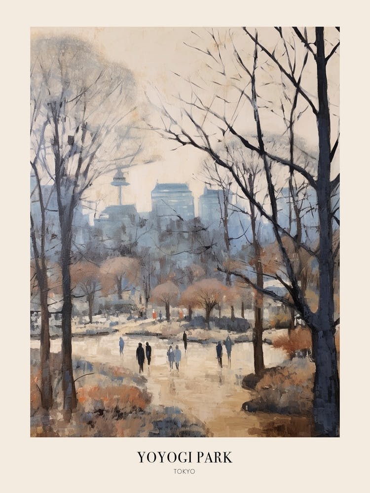 Winter City Park Poster Yoyogi Park Tokyo 1