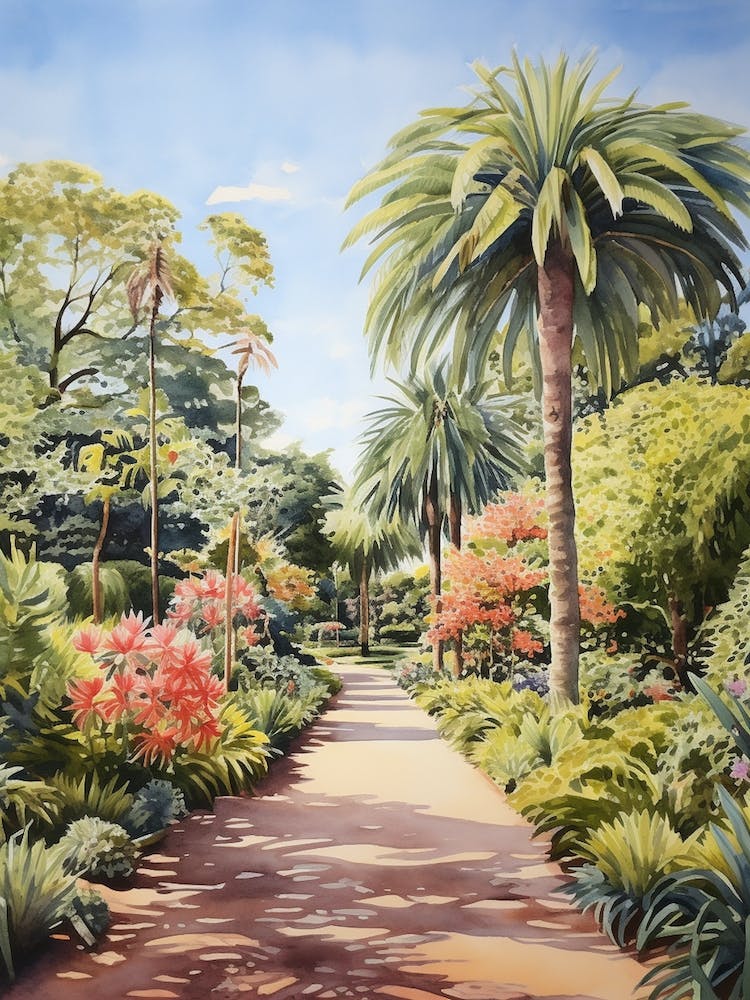 Royal Botanic Gardens Victoria Australia Aquarell