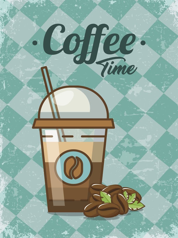 Kaffeezeit - Kaffeeposter, Küchenwandkunst 1