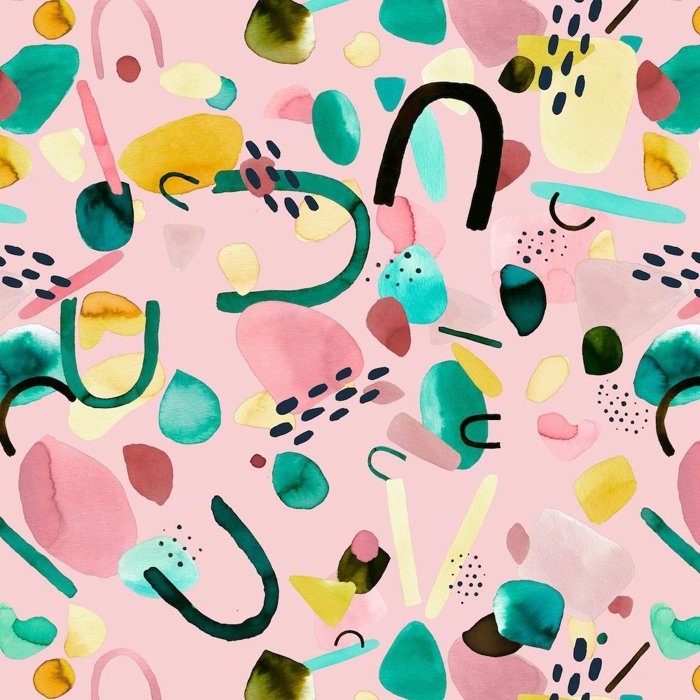 Abstract Geo Pieces Pink Square