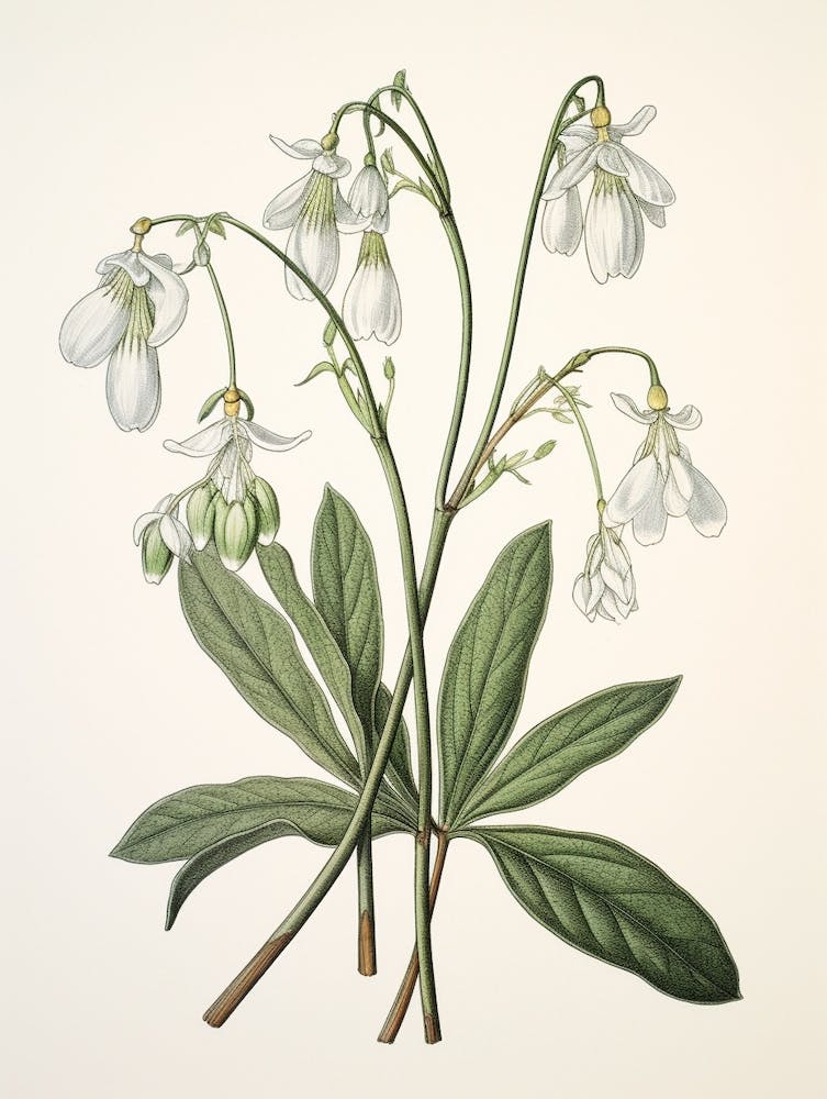 Yukiyanagi Snowdrop 3 Vintage Japanese Botanical