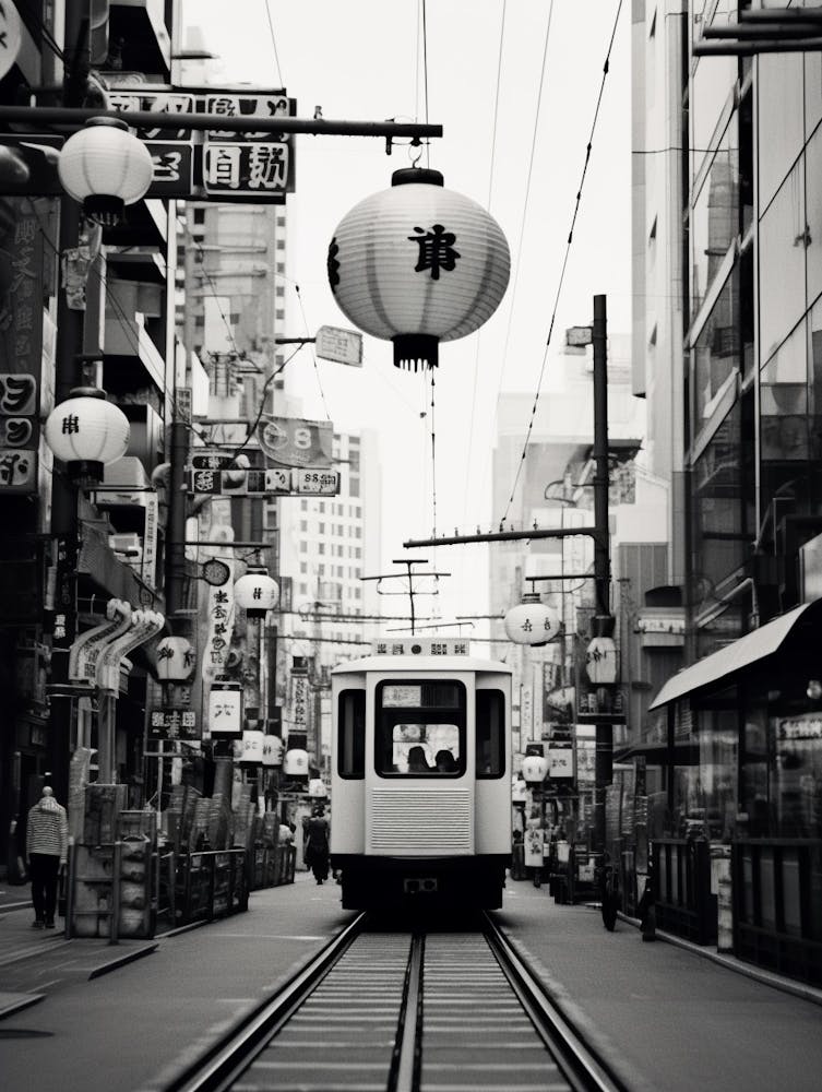 Osaka, Japan, Black And White Old Photo 3