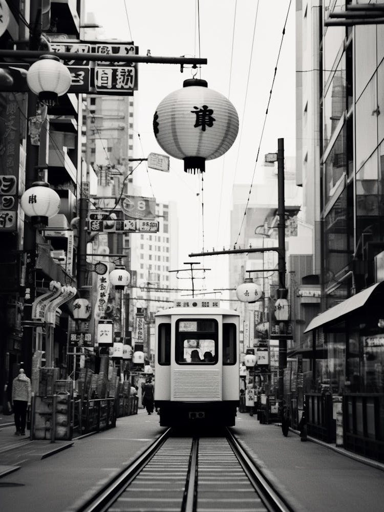 Osaka, Japan, Black And White Old Photo 3