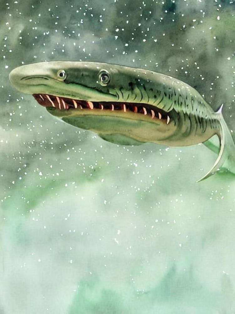 Frilled Shark Storybook Watercolour