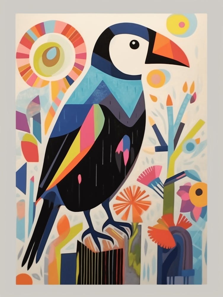 Colourful Scandi Bird Puffin 1