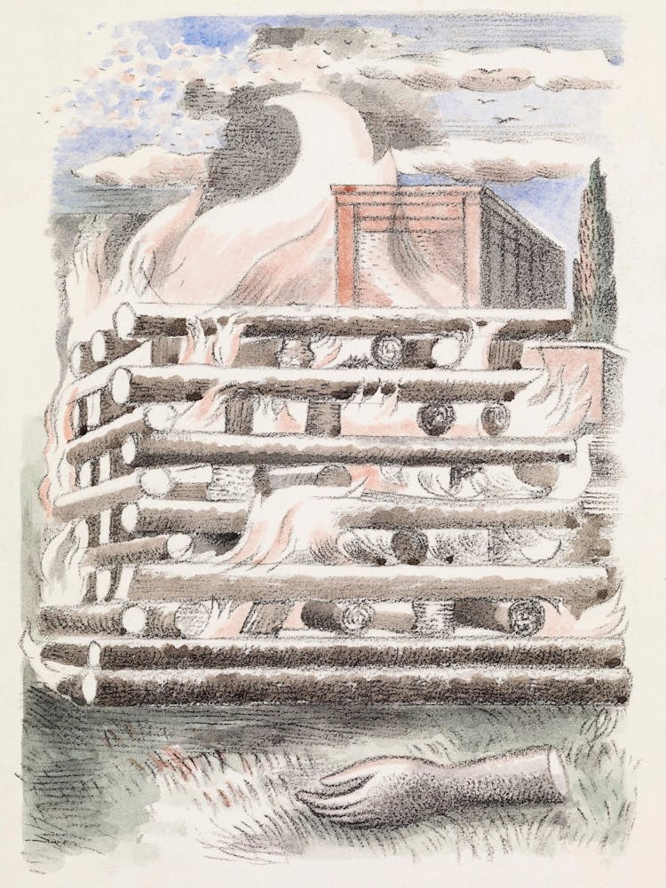 Design For Urne Buriall Funeral Pyre (1932), Paul Nash