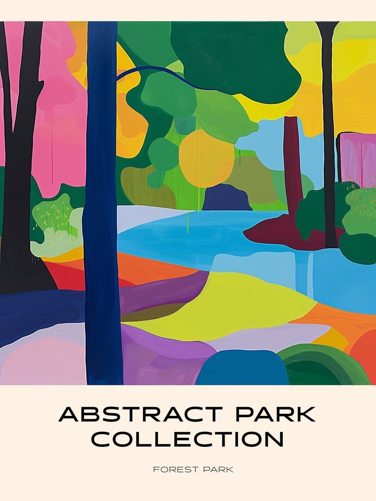Abstrakte Park Kollektion Poster Forest Park St Louis 3