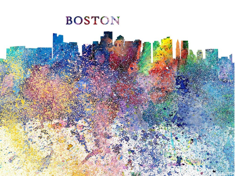 Boston Massachusetts Skyline Splash