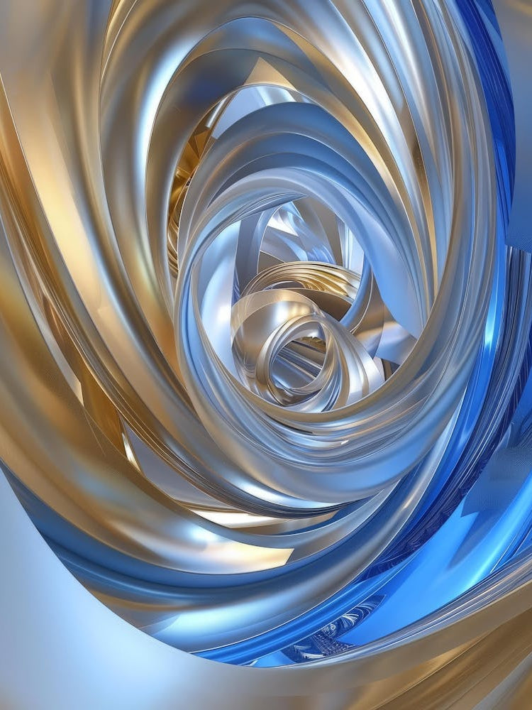 Abstract Blue And Gold Spiral