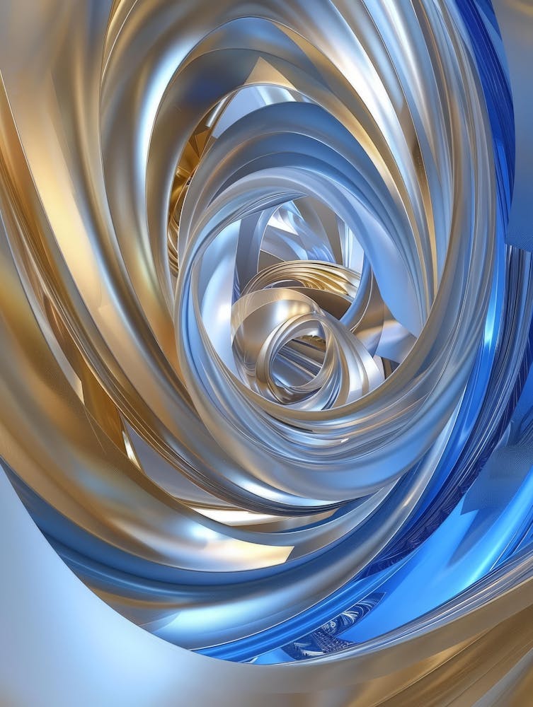 Abstract Blue And Gold Spiral