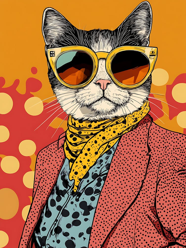 Super Cool Cat Illustration Pop 18