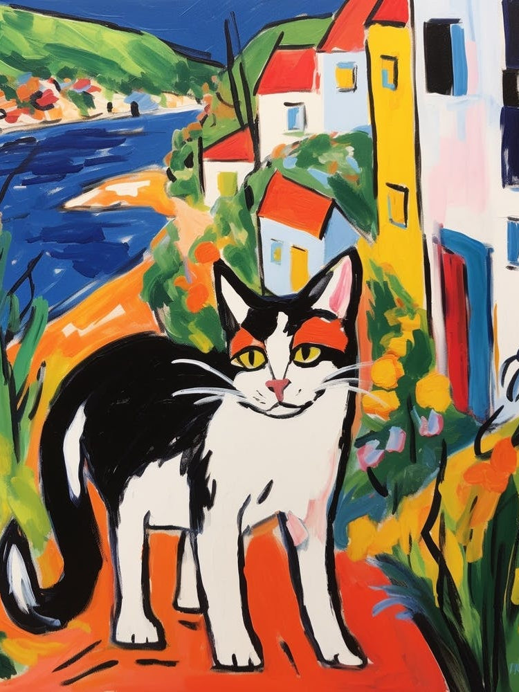 Painting Of A Cat In Algarve Portugal 1