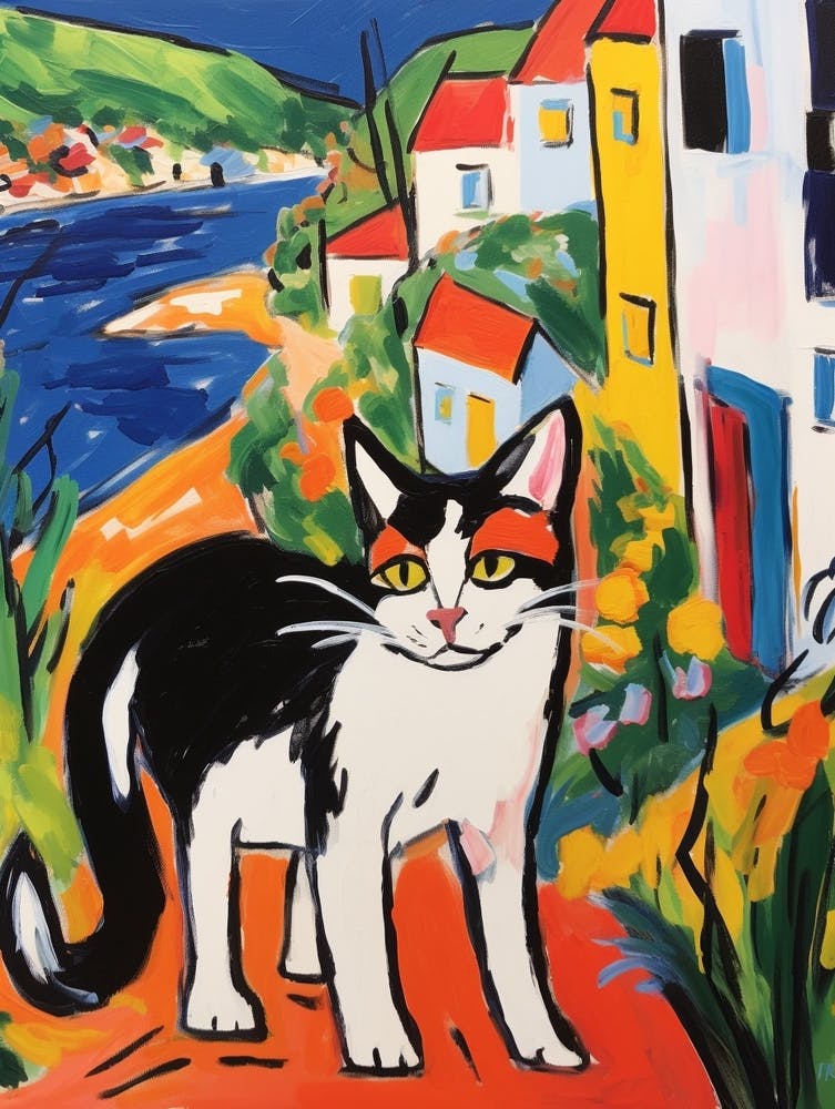 Painting Of A Cat In Algarve Portugal 1
