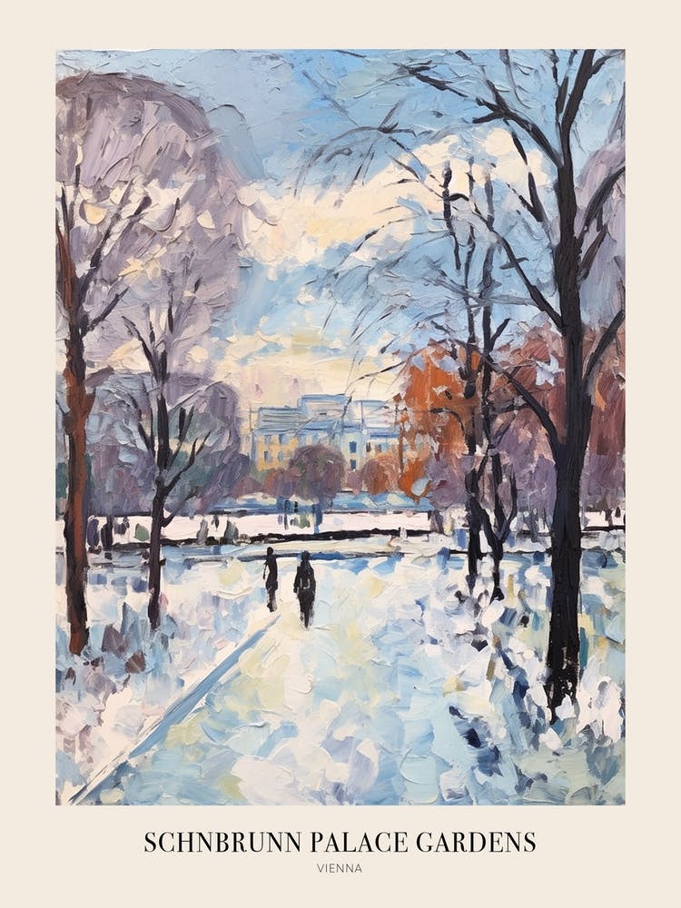 Winter City Park Poster Schnbrunn Palace Gardens Vienna 3