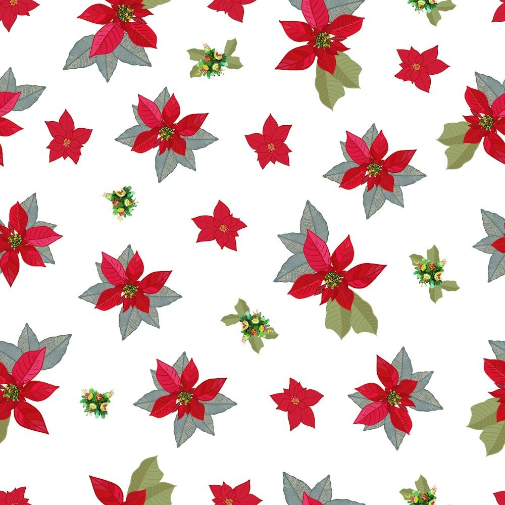 Red Christmas Flower Pattern