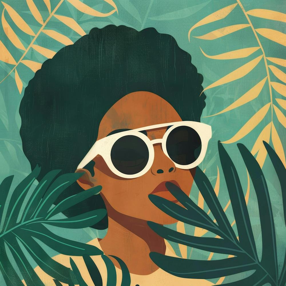Afro Girl In Sunglasses