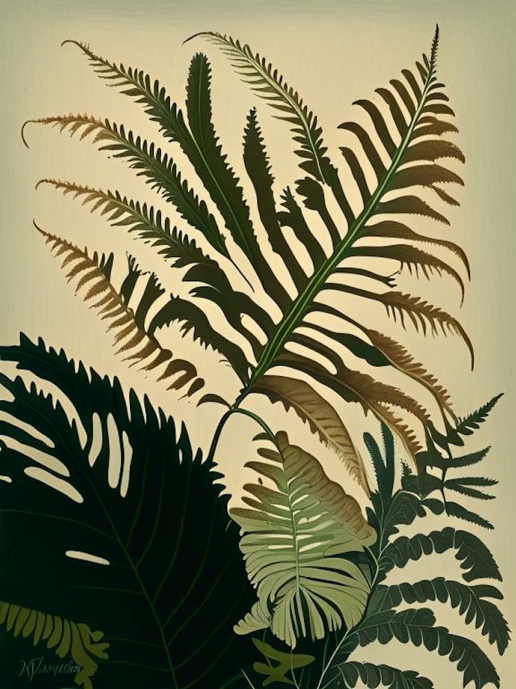 Ruffled Fern Rousseau Inspired