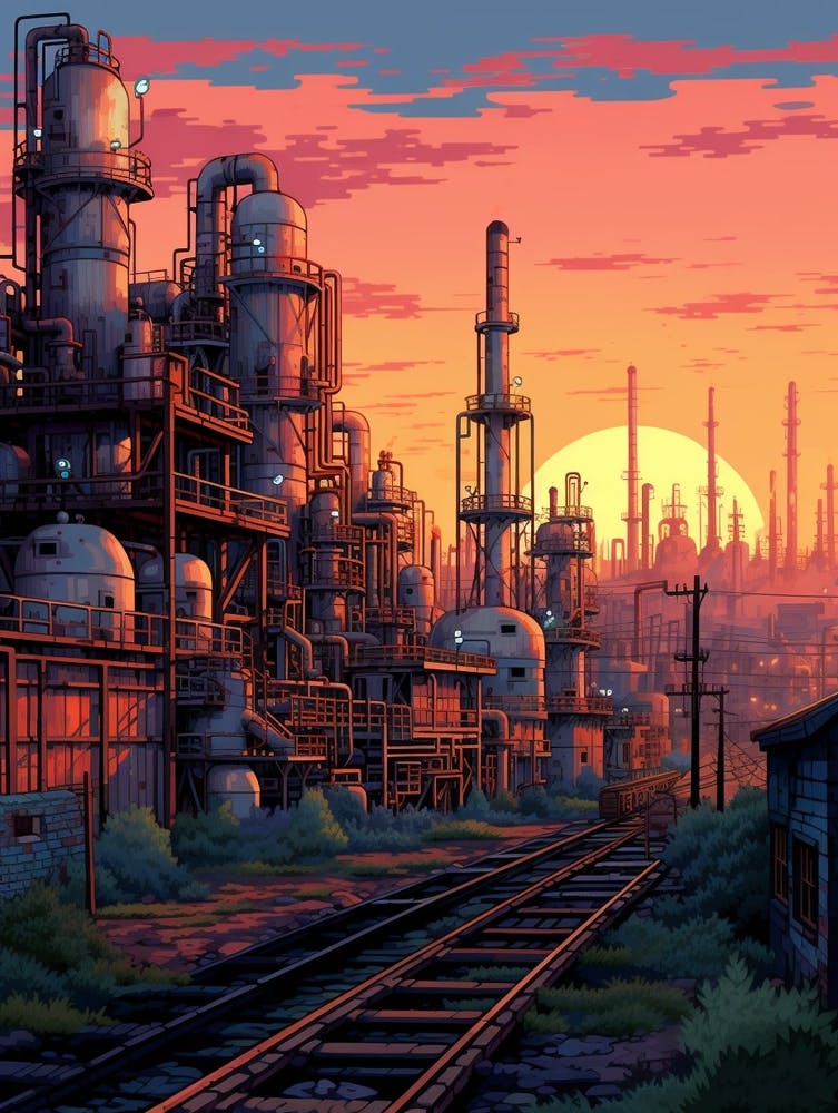 Industrial Landscape Pixel Art 3