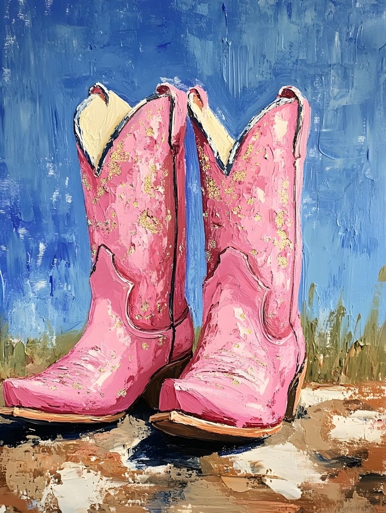 Bottes de Cowgirl Roses Scintillantes 2