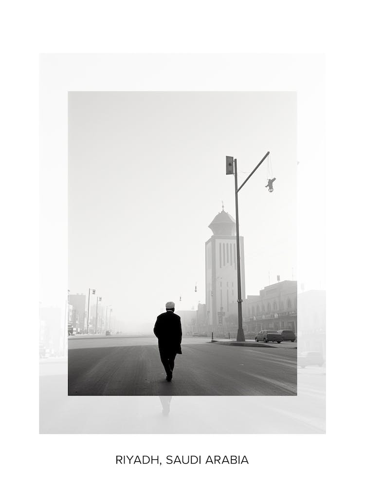 Poster Of Riyadh, Saudi Arabia, Black And White Old Photo 3