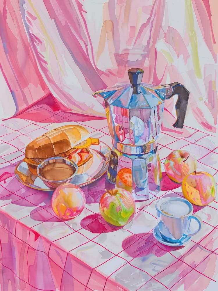 Pink Breakfast Food Panini 2